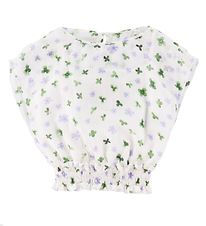 Emporio Armani Top - Silk - White w. Flowers