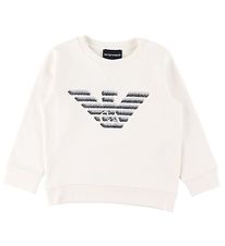 Emporio Armani Peysa - Hvítur M. Lógó