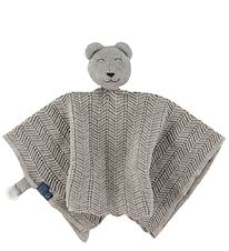 Smallstuff Comfort Blanket - 35x35 cm - Grey Melange w. Soft Toy