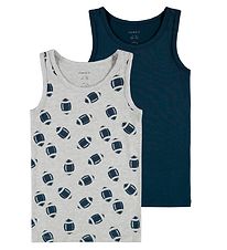 Name It Undershirt - NmmTank - 2-Pack - Grey/Blue