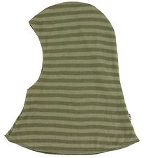 Joha Balaclava - Wool - 2-layer - Green w. Stripes