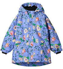 Småfolk Winter Coat - Purple delight w. Birds and Flowers