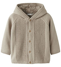 Name It Cardigan w. Foer - Knitted - NbnOlly - Iceland Fossil