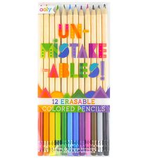 Ooly Crayons de couleur av. Gomme - Incontournables - 12 pices