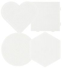 Hama Midi Bgelperlensteckplatten - 4 st. - Kreis/Herz/Quadrat/S