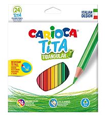 Carioca Crayons de couleur - Triangulaire - 24 pices - Multicol