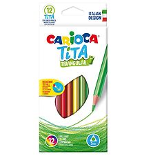 Carioca Crayons de couleur - Triangulaire - 12 pices - Multicol