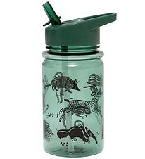 Petit Monkey Water Bottle w. Spout - 400 ml - Green w. Animals