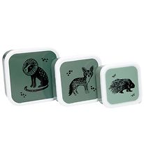 Petit Monkey Lunchbox Set - 3 pcs - Black Animal