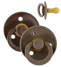 BIBS Colour Snuðin - Stærð 2 - 2 Pakki - Umferð - Mocha/Dark Oak