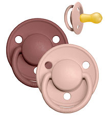 BIBS De Lux Pacifiers - Size 2 - Round - Woodchuck/Blush