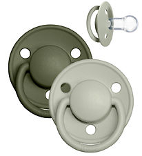 BIBS De Lux Pacifiers - 2-Pack - Round- Sage/Hunter Green