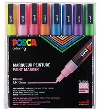Posca Markers - PC-3ML - 8 pcs - Multicolour w. Glitter