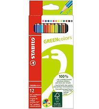 Stabilo Crayons de couleur - Couleurs Vertes - 12 pces - Multico