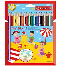 Stabilo Crayons de couleur - Trio pais - 18 pices - Multicolor