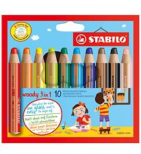 Stabilo Crayons de couleur - Bois 3-en-1 - 10 pces - Multicolor