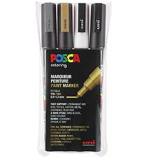 Posca Marqueurs de coin - PC-3M - 4 pices - Or/Argent/Blanc/Noi