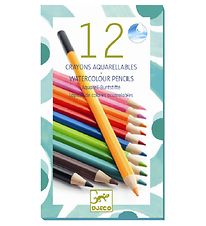 Djeco Crayons de couleur - Aquarelle - 12 pces - Multicolore