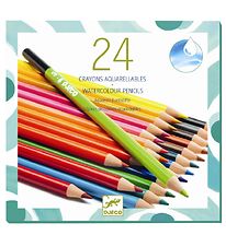 Djeco Crayons de couleur - Aquarelle - 24 pces - Multicolore