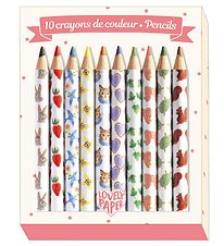 Djeco Colouring Pencils - Mini - 10 pcs. - Multicolour