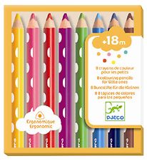 Djeco Crayons de couleur - Court - 8 pces - Multicolore