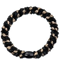 Kknekki Hair Tie - Black/Gold Velour w. Glitter