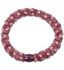 Kknekki Hair Tie - Purple/Gold Velour w. Glitter