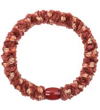 Kknekki Hair Tie - Red/Gold Velour w. Glitter