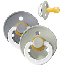 BIBS Colour Glowing Pacifiers - Size 1 - 2-Pack - Round - Sage/C
