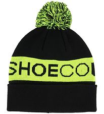 DC Hat - Knitted - Black/Neon Yellow w. Pom-Pom