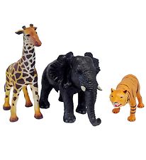 Green Rubber Toys Animals - 3 pcs. - 18 cm - Jungle animals