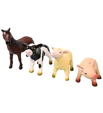 Green Rubber Toys Animals - 4-pack - 11 cm - Farm animals