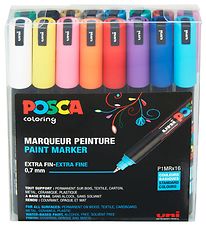 Posca Tuschpennor - PC-1MR - 16 st. - Flerfrgad Standard/Metali