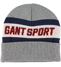 GANT Bonnet - Laine/Coton - 2 Couches - Sport - Grey Melange