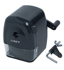 Linex Pencil Sharpner w. Crank-handle - Black
