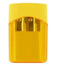 Linex Pencil Sharpener - Double - Yellow w. Container