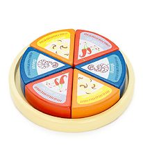 MaMaMeMo Play Food - Wood - Round Cheese w. Triangles