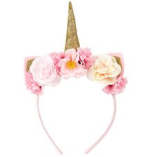 Souza Kostm - Haarreifen m. Blumen - Einhorn - Rosa/Gold