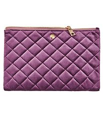 Fan Palm Toiletry Bag - Quilted Velvet - Purple