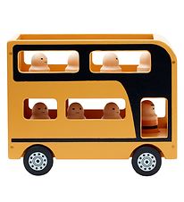 Kids Concept Dubbeldäckarbuss - 25 cm - Aiden - Gul m. Figurer