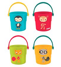 Ludi Bath Toy - 4 Buckets - Multicolour w. Animals