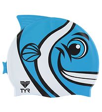 TYR Bonnet de Bain - Kids - CaractreTYR - Happy Fish - Bleu