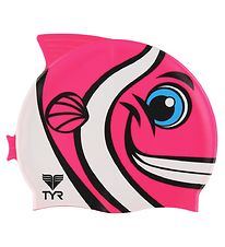 TYR Bathing Cap - Kids - CharacTYR - Happy Fish - Pink