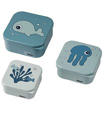 Done by Deer Snackbox - Sea Friends - 3-pack - Blauw