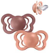 BIBS Couture Pacifiers - Size 2 - 2-Pack - Anatomical - Peach/Wo