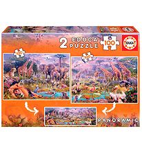 Educa Puzzlespiel - 2x100 - Panorama - Teile Teile - Savanne