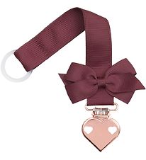 Little Wonders Dummy Clip - Rose Wine w. Bow/Copper Heart