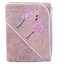 Nrgaard Madsens Hooded Towel - 75x75 - Rose w. Flamingo