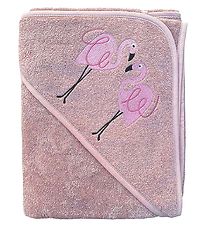 Nørgaard Madsens Baby towel - 75x75 cm - Pink w. Flamingo