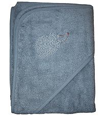 Nrgaard Madsens Hooded Towel - 75x75 - Navy w. Hedgehog